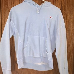 Champion reverse weave blue hoodie.
